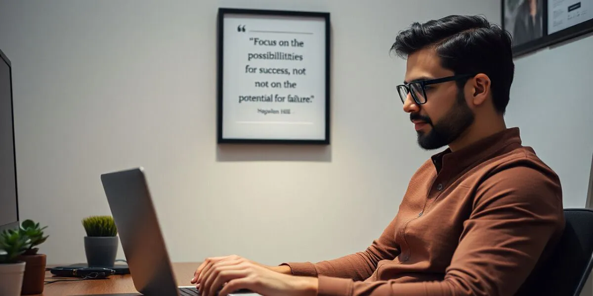 a man working on his laptop in a shared office